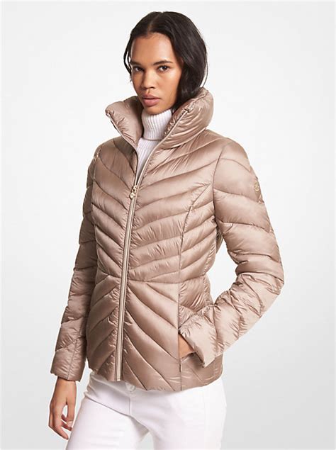 michael michael kors quilted nylon packable down jacket|michael kors waterproof jacket.